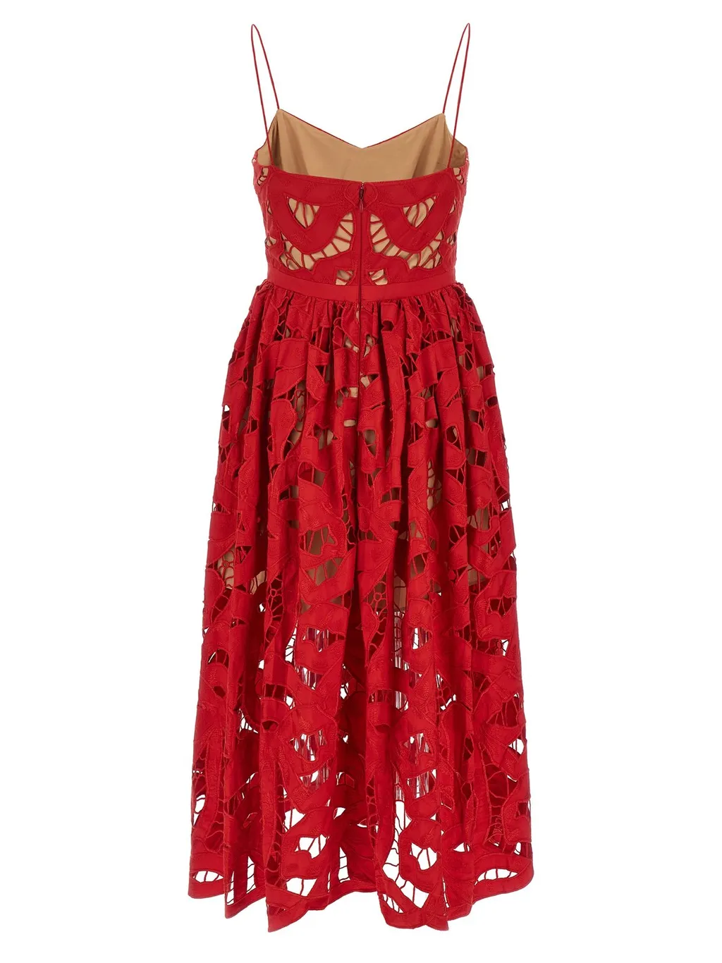Self-Portrait Bow Embroidered Midi Dress