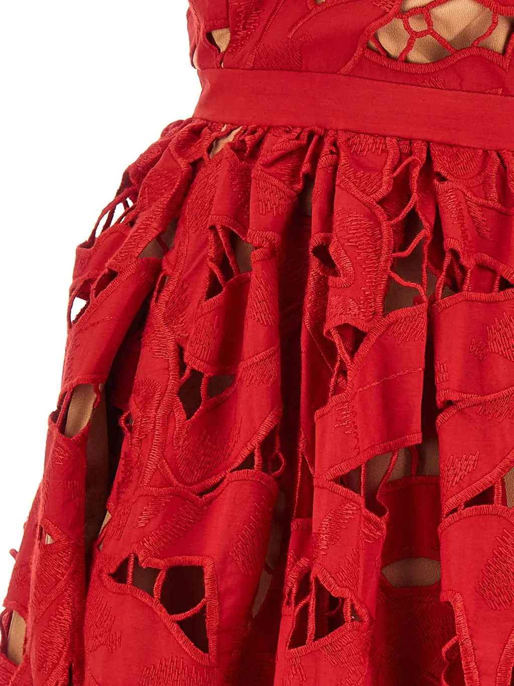 Self-Portrait Bow Embroidered Midi Dress