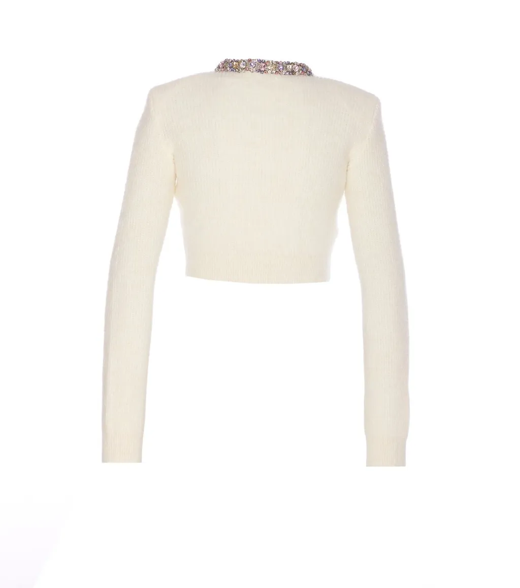 Self-Portrait Embellished Trim Cardigan