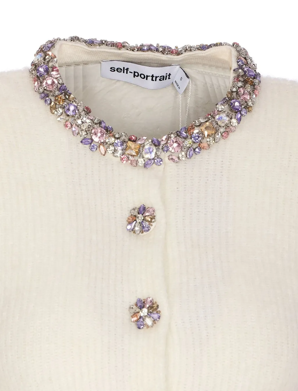 Self-Portrait Embellished Trim Cardigan
