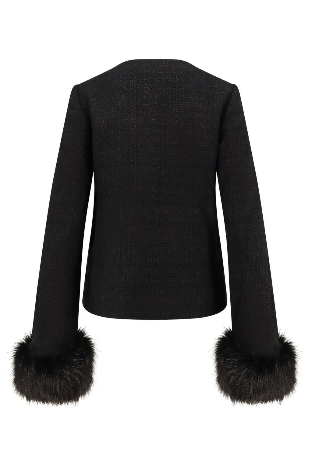 Self-Portrait Boucle Fur Cuff Jacket