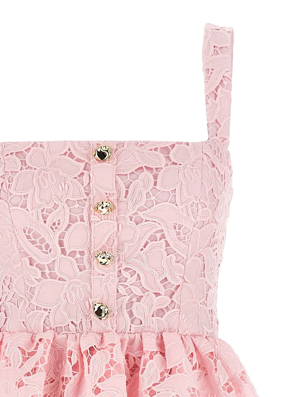 Self-Portrait Lace Peplum Midi Dress