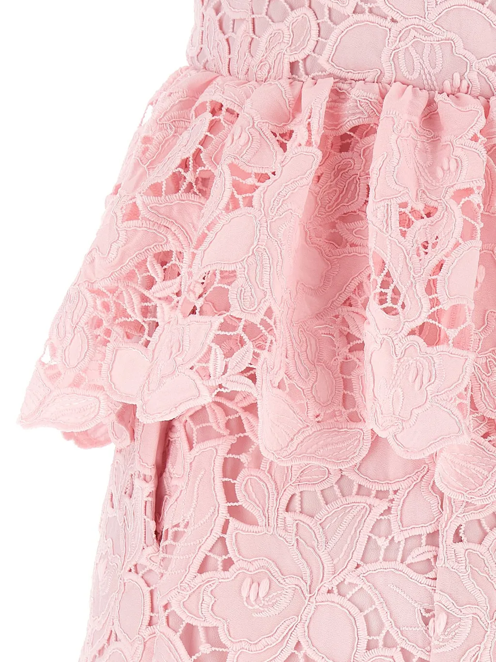 Self-Portrait Lace Peplum Midi Dress