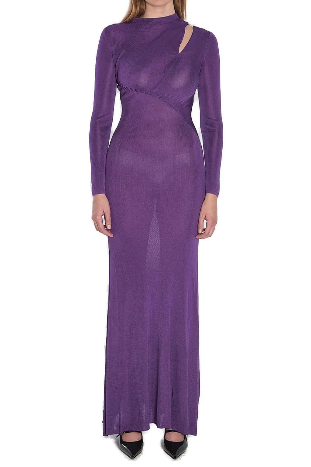 Self-Portrait Cut-Out Detailed Knitted Maxi Dress