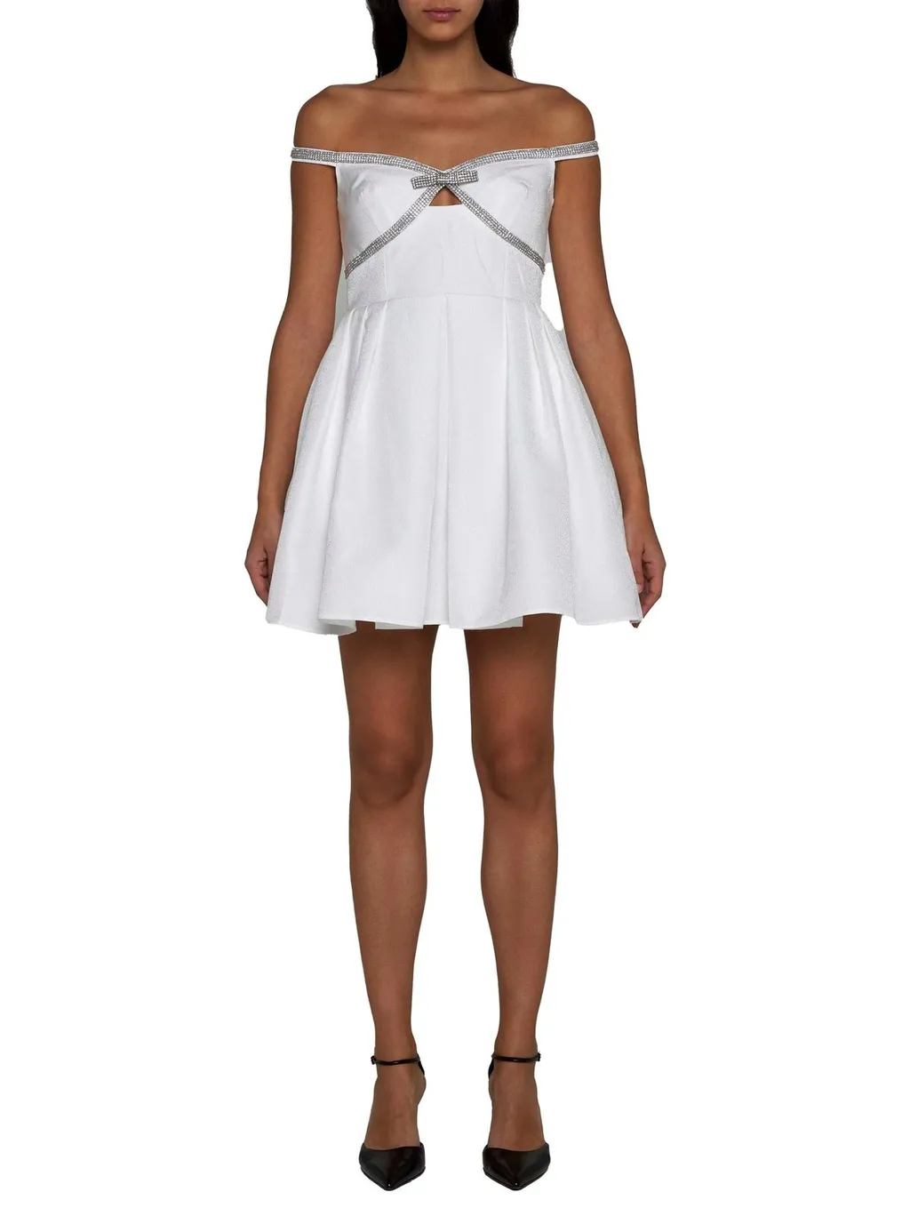 Self-Portrait Bow Detailed Off-Shoulder Mini Dress