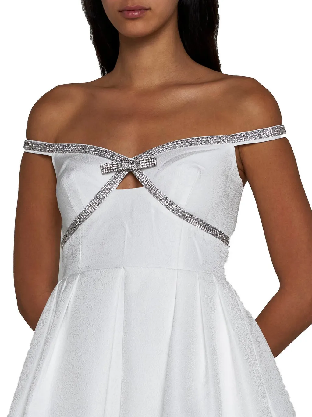 Self-Portrait Bow Detailed Off-Shoulder Mini Dress