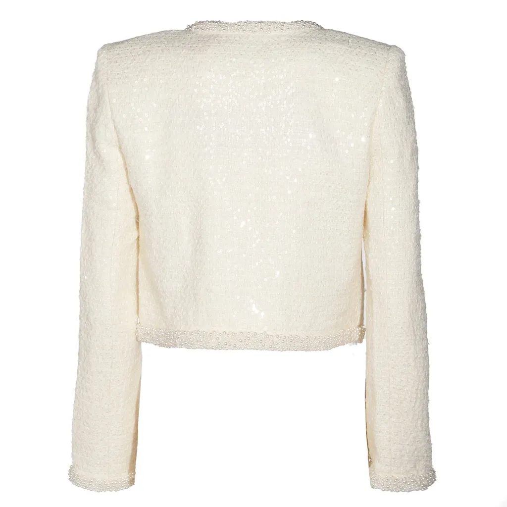 Self-Portrait Boucle Embellished Trim Jacket