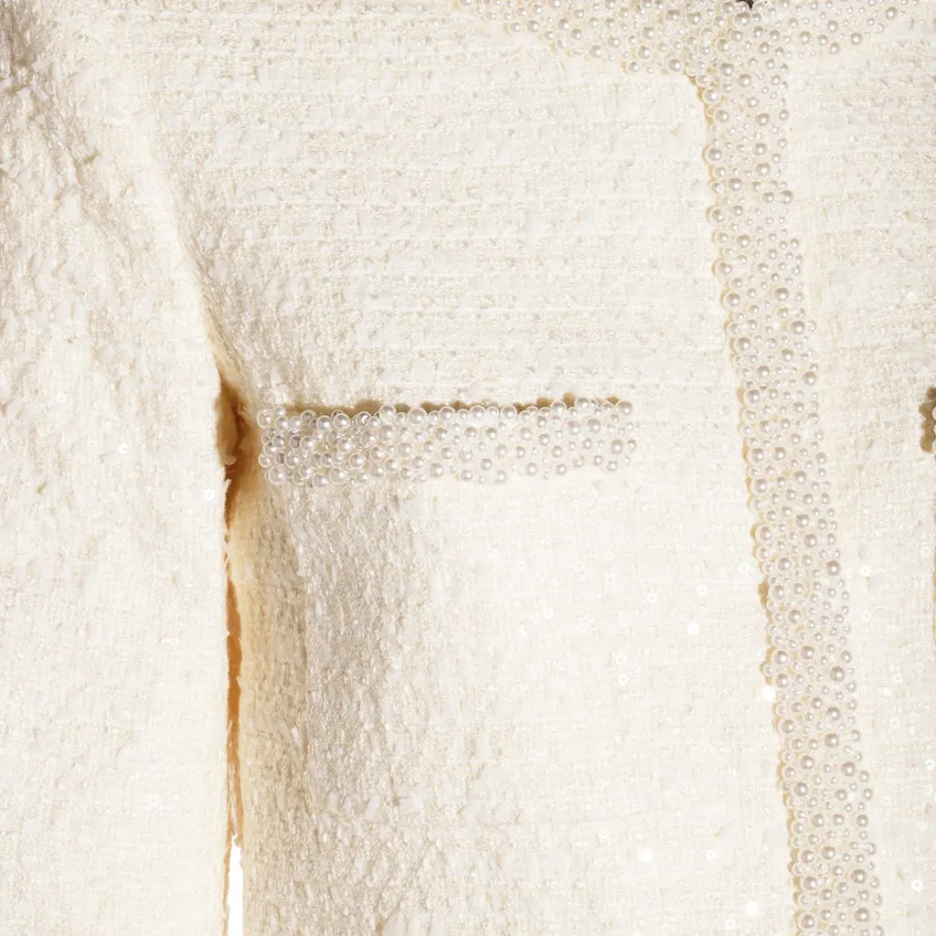 Self-Portrait Boucle Embellished Trim Jacket