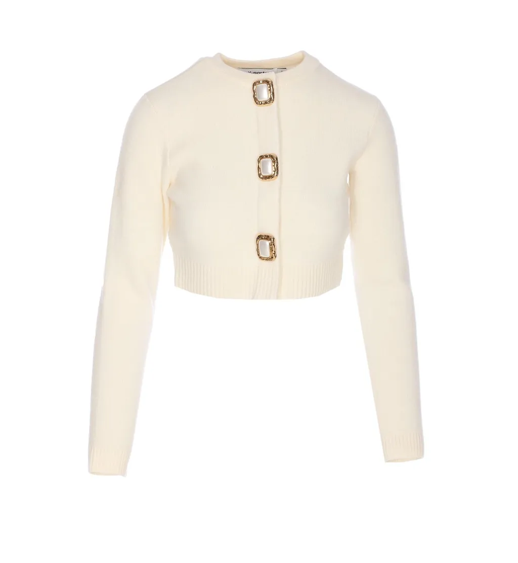 Self-Portrait Button-Up Cropped Cardigan