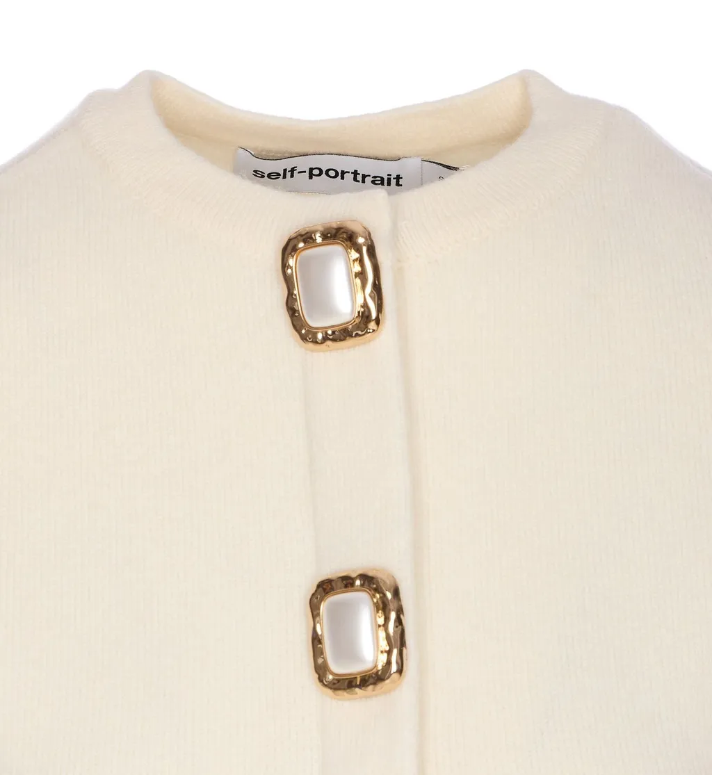 Self-Portrait Button-Up Cropped Cardigan