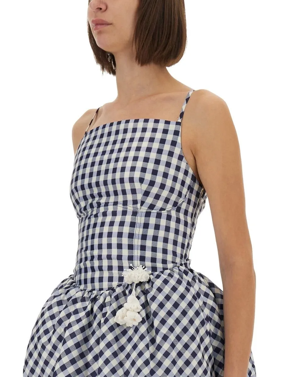 Self-Portrait Gingham Taffeta Mini Dress