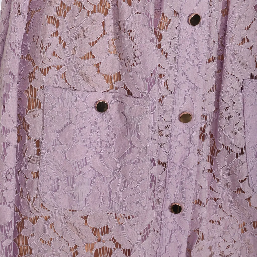 Self-Portrait Lace Peplum Midi Dress