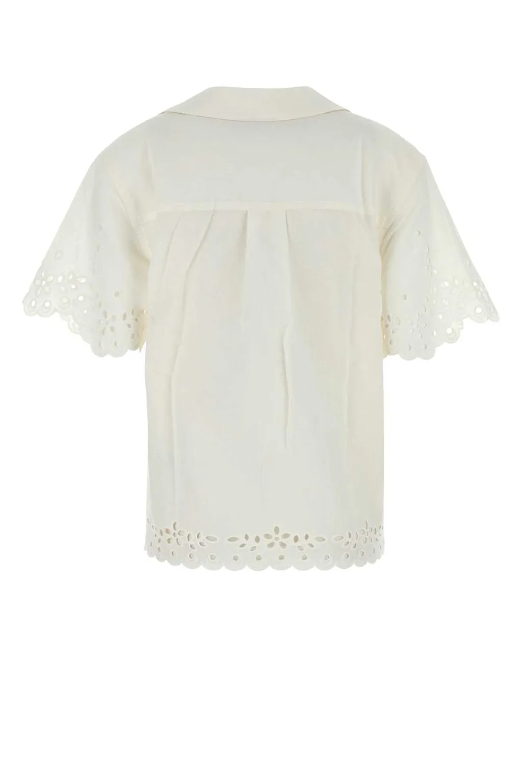 Self-Portrait Embroidered Short-Sleeved Shirt
