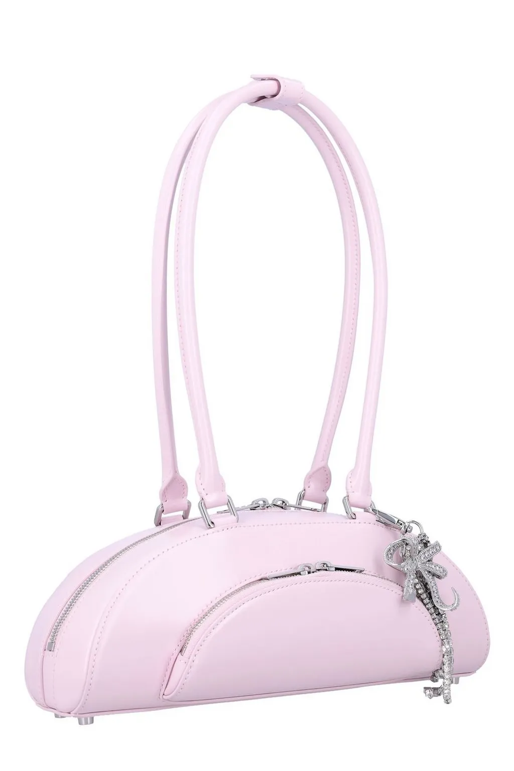 Self-Portrait Leather Curved Charm Shoulder Bag