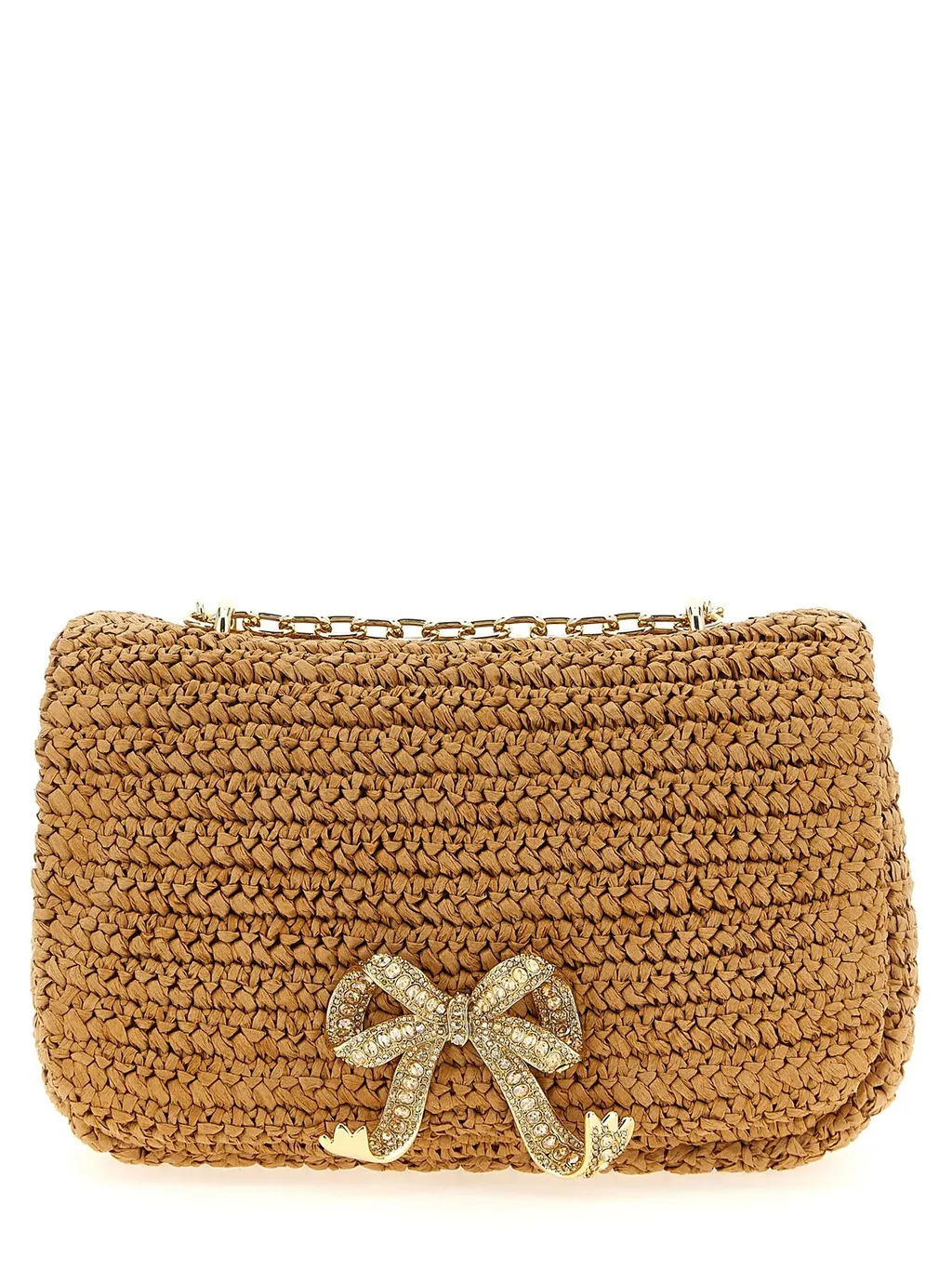 Self-Portrait Bow Charm Chain-Linked Shoulder Bag