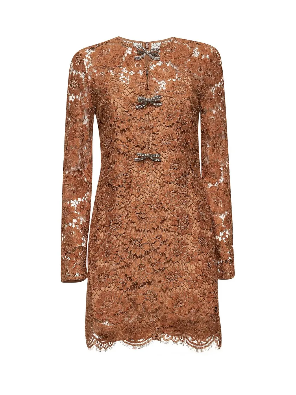 Self-Portrait Lace Bow Mini Dress