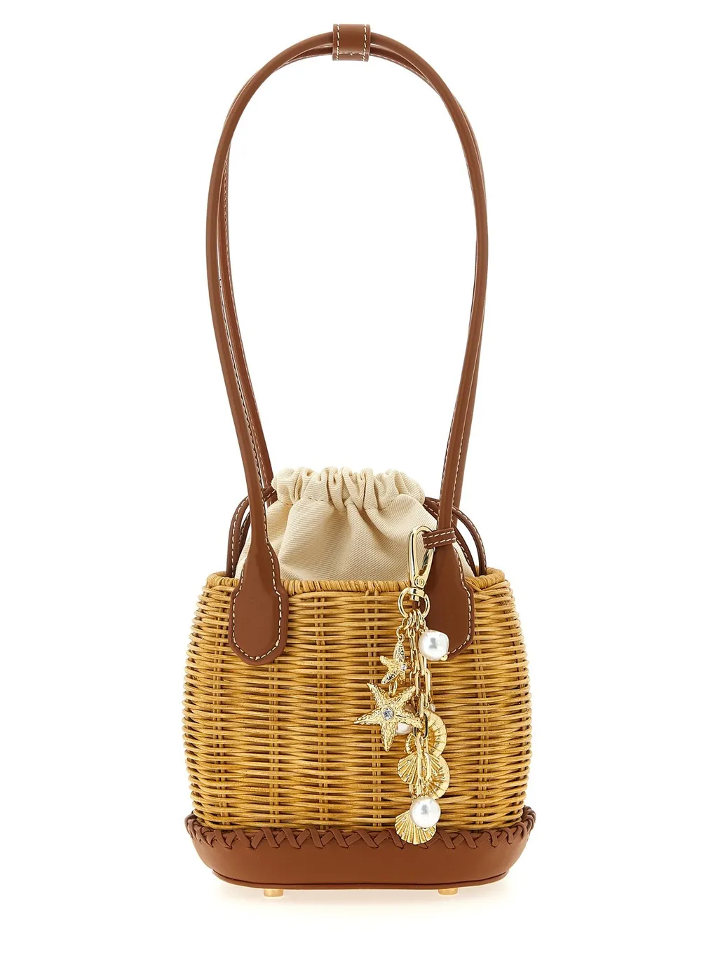 Self-Portrait Charm Embellished Shoulder Bag