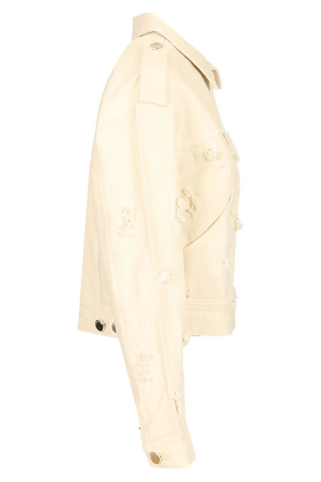 Self-Portrait Floral Beaded Denim Jacket