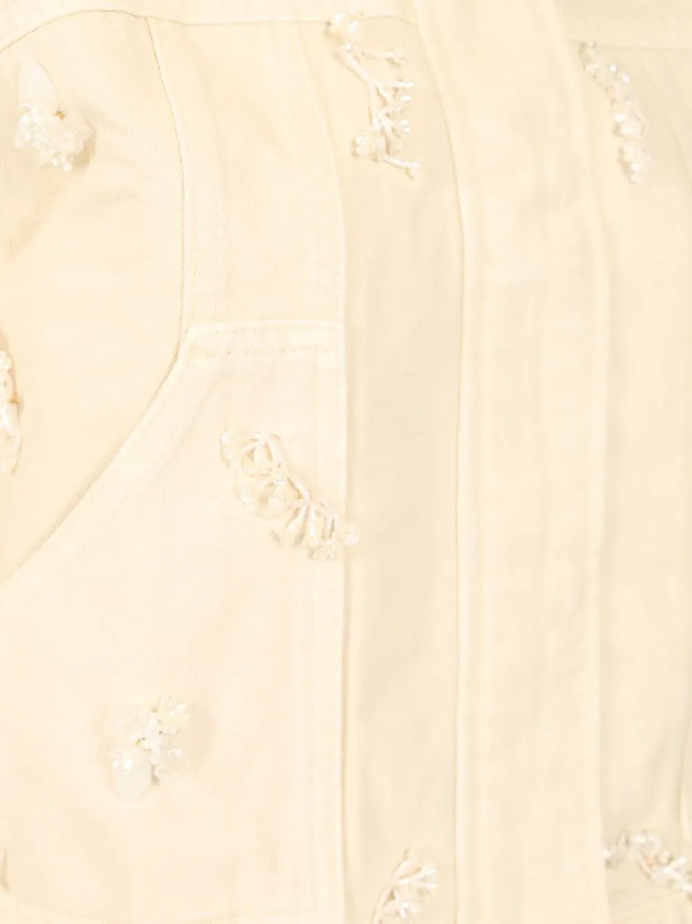 Self-Portrait Floral Beaded Denim Jacket