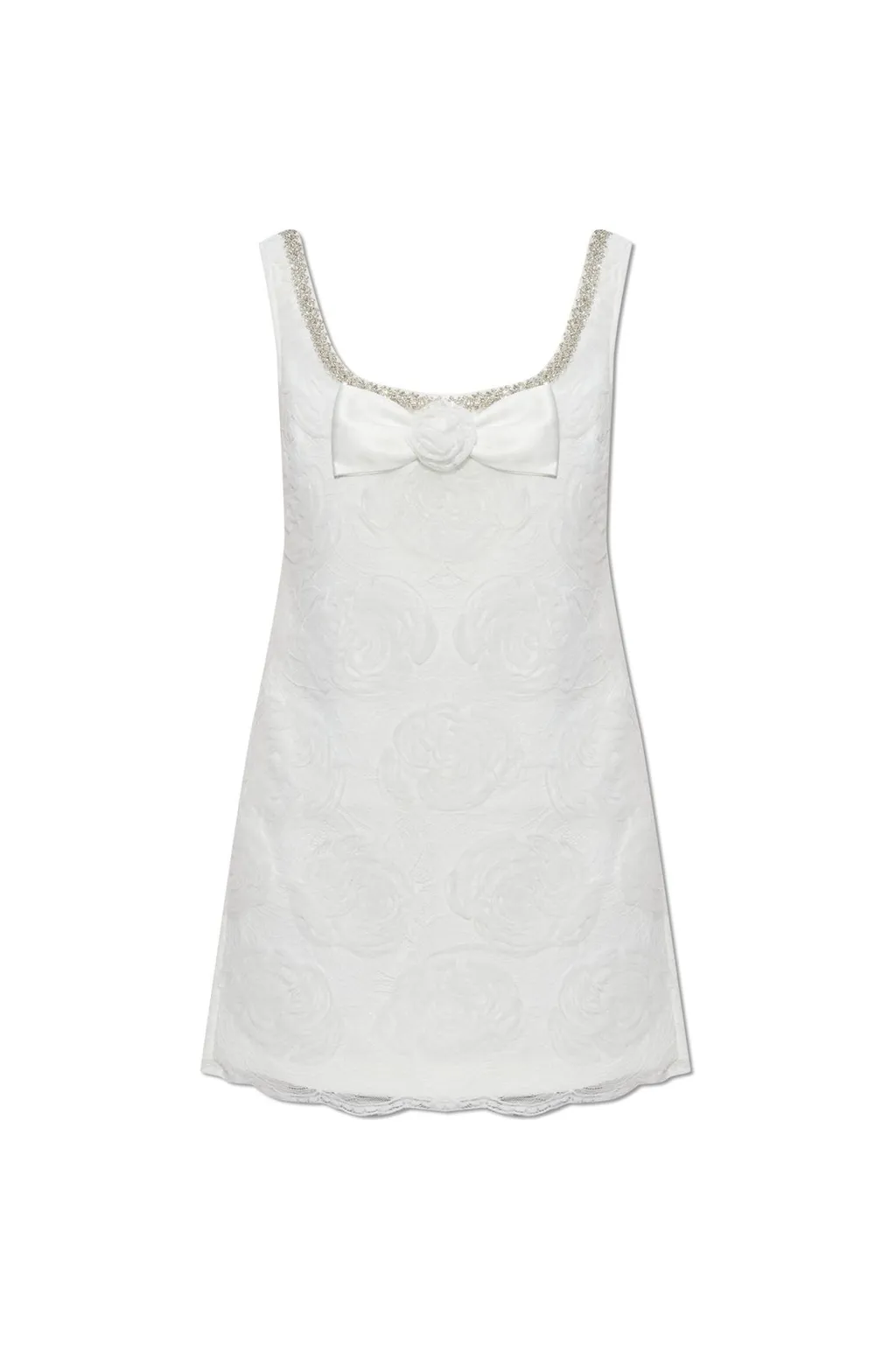 Self-Portrait Square-Neck Sleeveless Mini Dress