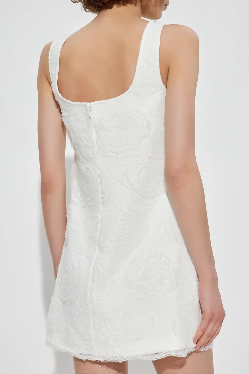 Self-Portrait Square-Neck Sleeveless Mini Dress