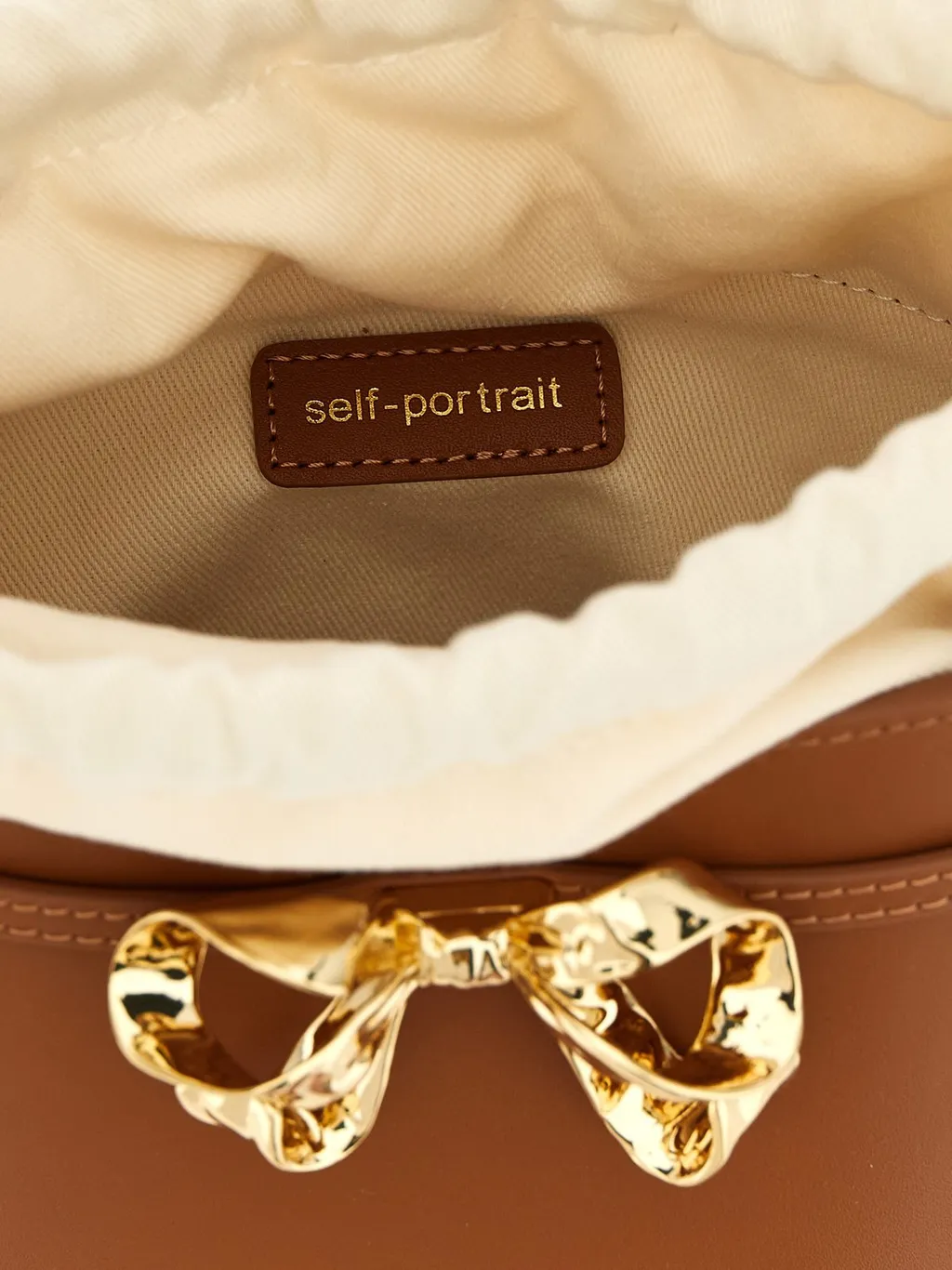 Self-Portrait Bow Drawstring Bucket Bag