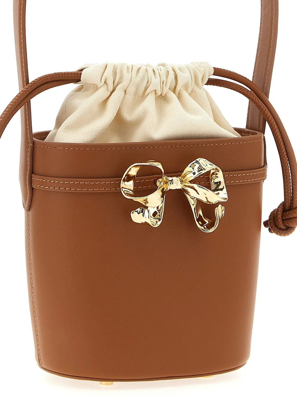 Self-Portrait Bow Drawstring Bucket Bag