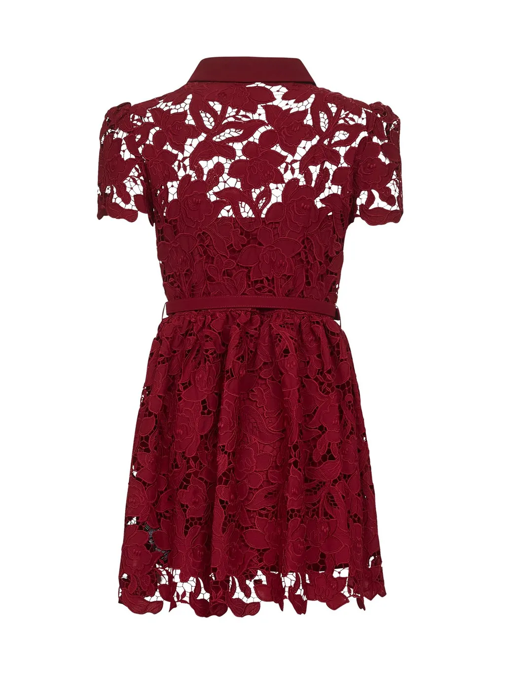 Self-Portrait Floral Lace Puff-Sleeved Dress