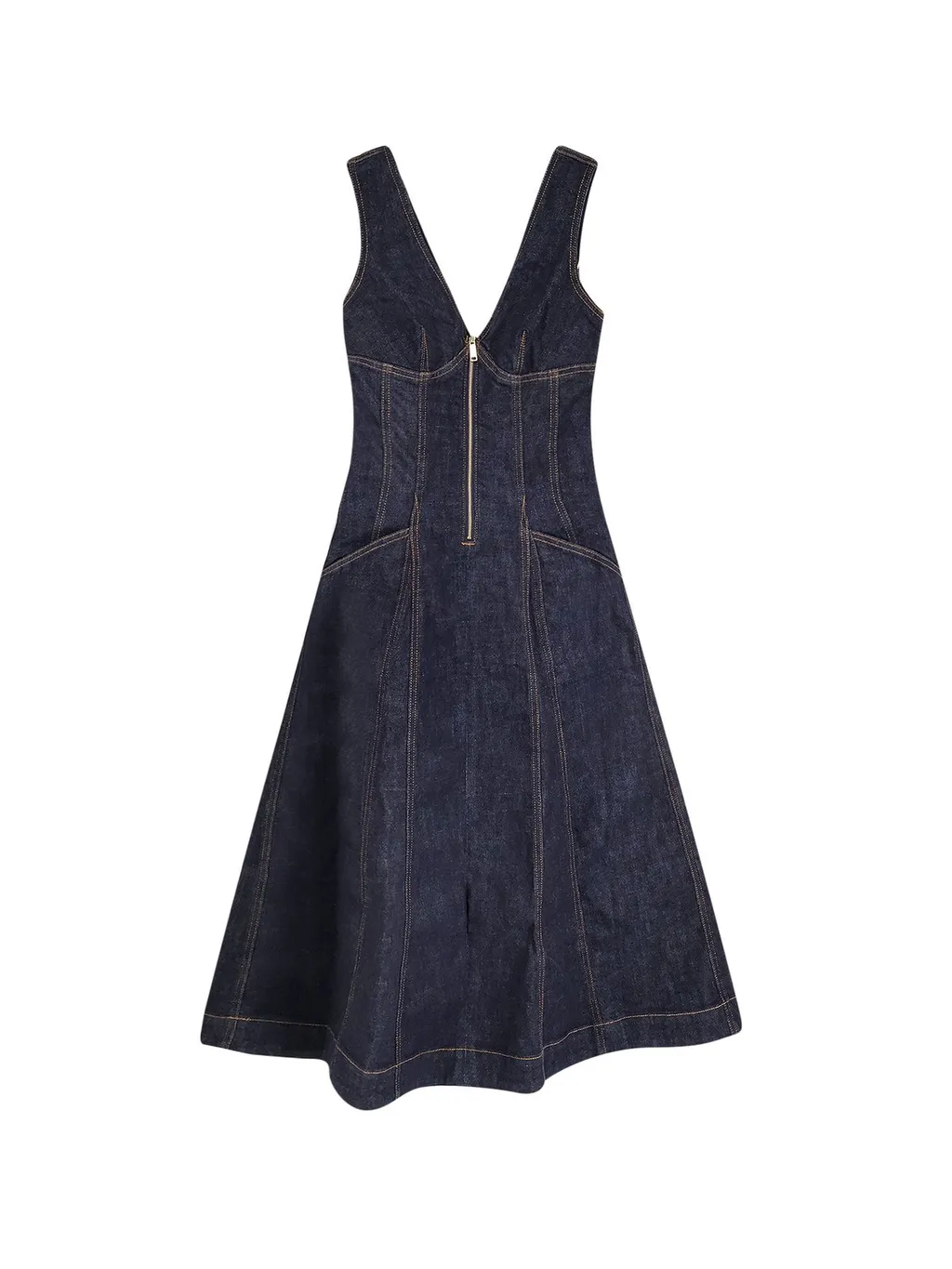 Self-Portrait Denim Midi Dress