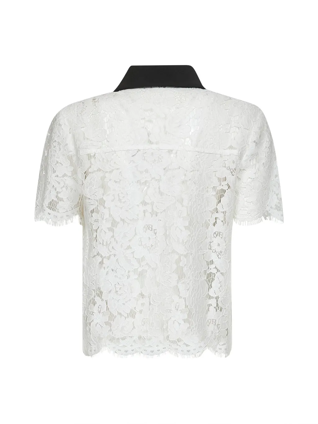Self-Portrait Floral-Lace Short-Sleeved Shirt