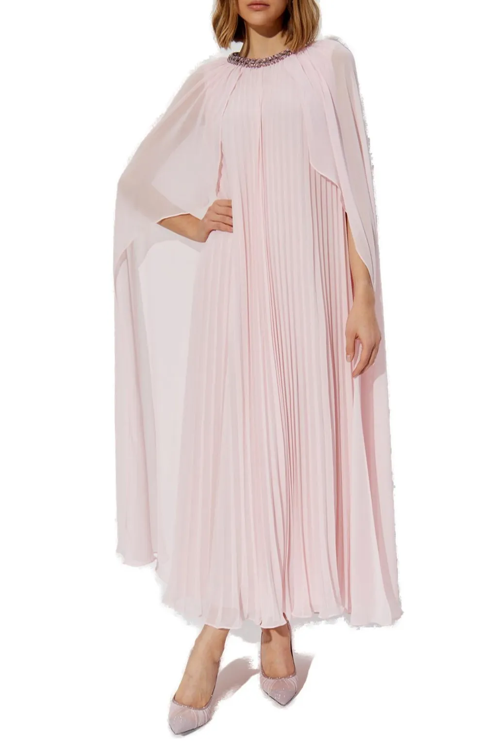 Self-Portrait Chiffon Cape Midi Dress
