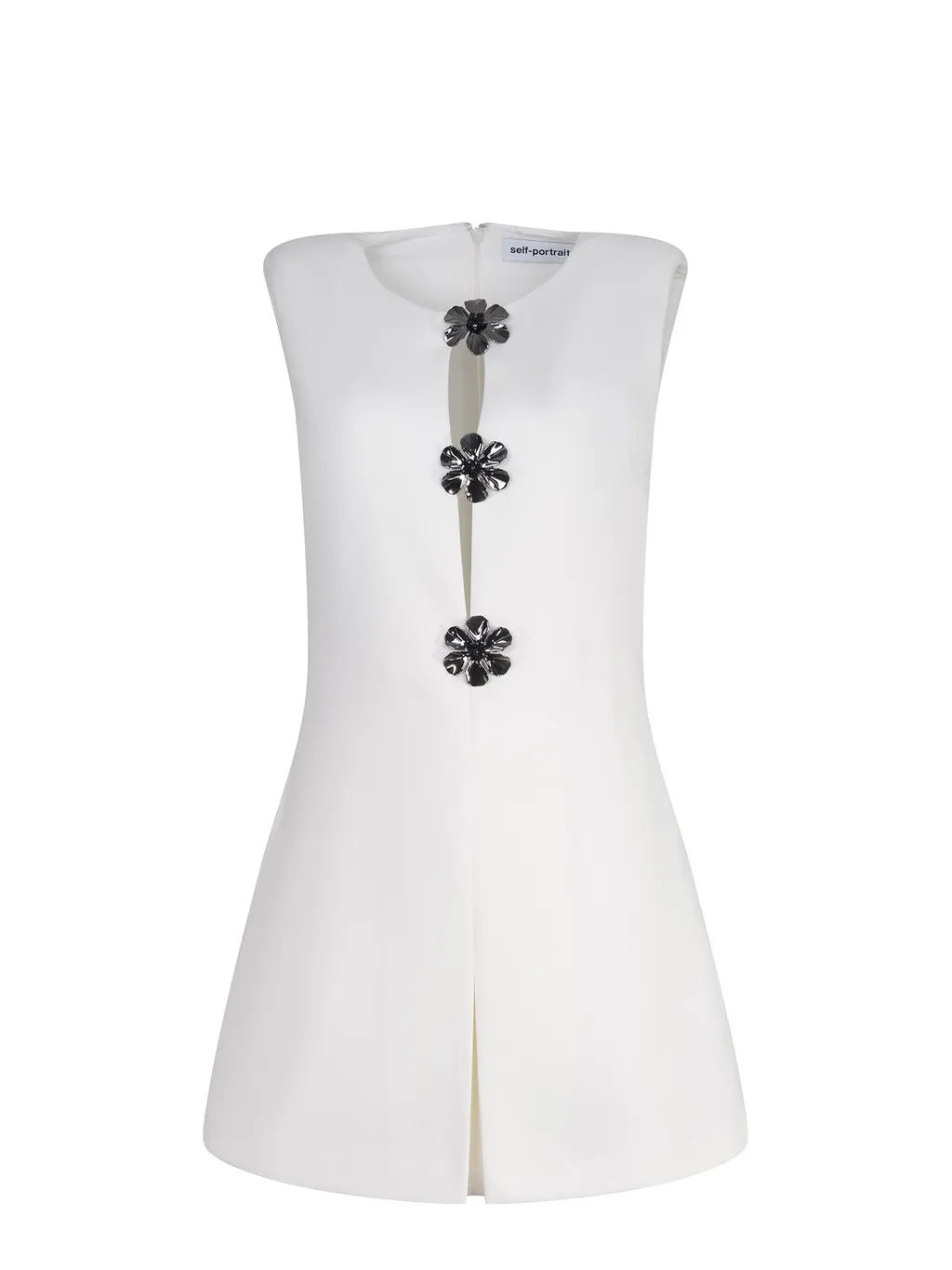 Self-Portrait Floral Embellished Crepe Playsuit