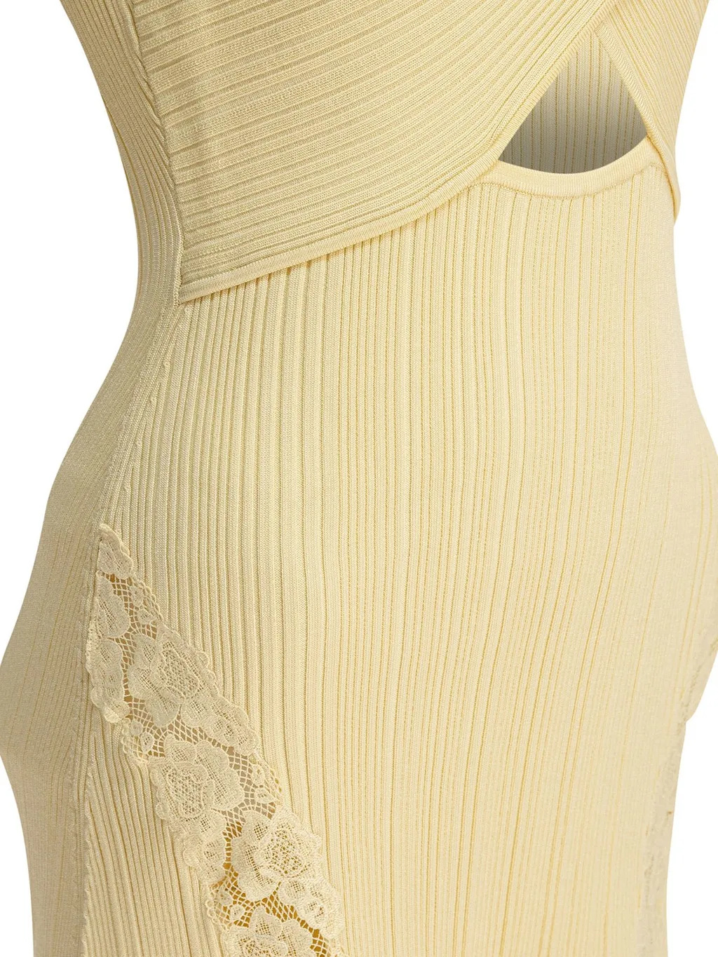 Self-Portrait Knit Lace Insert Midi Dress