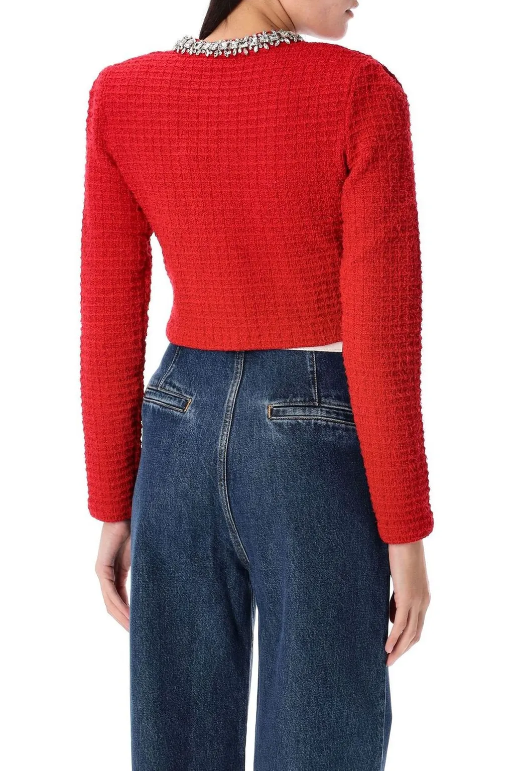 Self-Portrait Textured Knit Cardigan