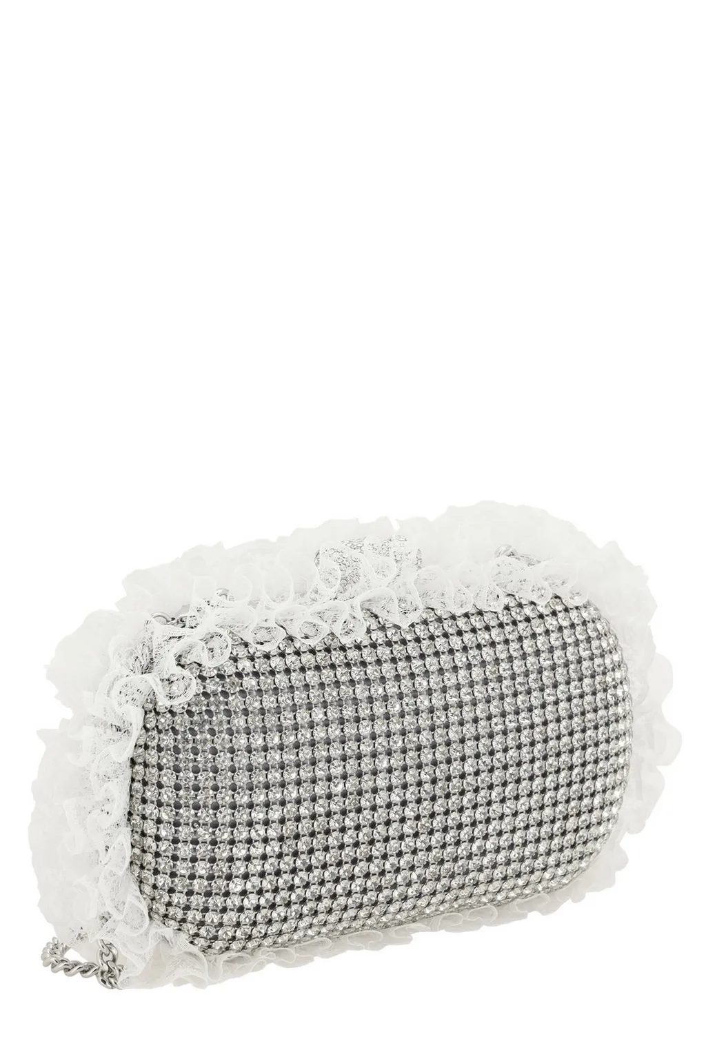 Self-Portrait Lace Detailed Embellished Clutch Bag