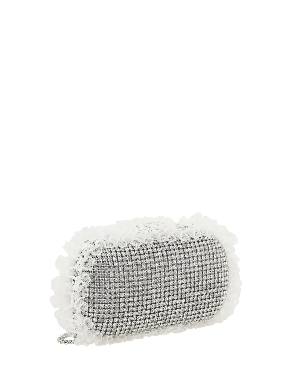 Self-Portrait Lace Detailed Embellished Clutch Bag
