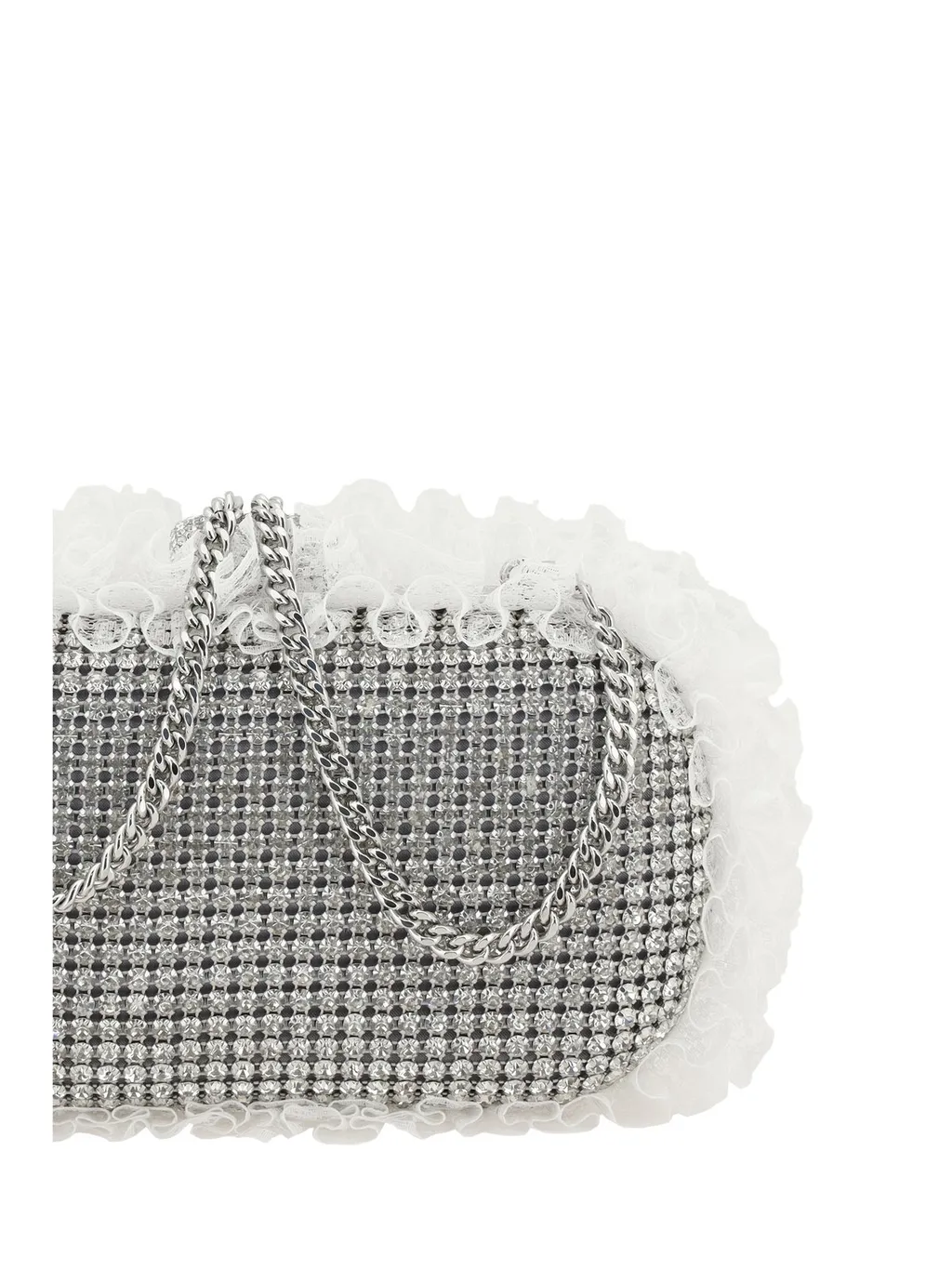 Self-Portrait Lace Detailed Embellished Clutch Bag