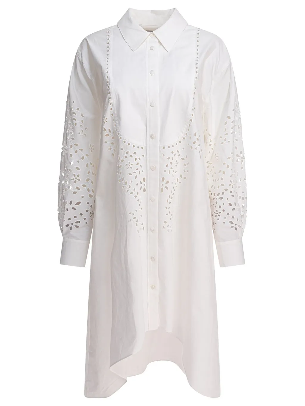 Self-Portrait Embroidered Shirt Dress