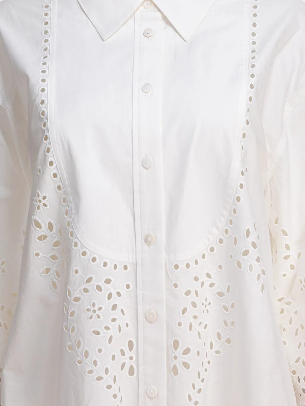Self-Portrait Embroidered Shirt Dress