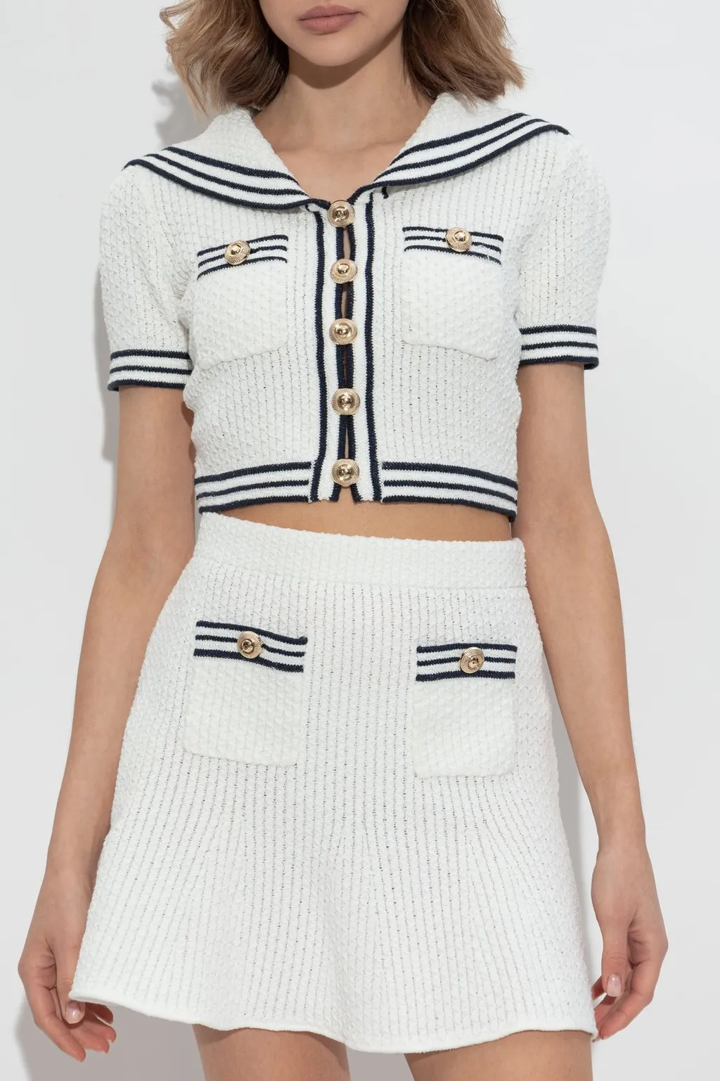 Self-Portrait Textured Knit Top