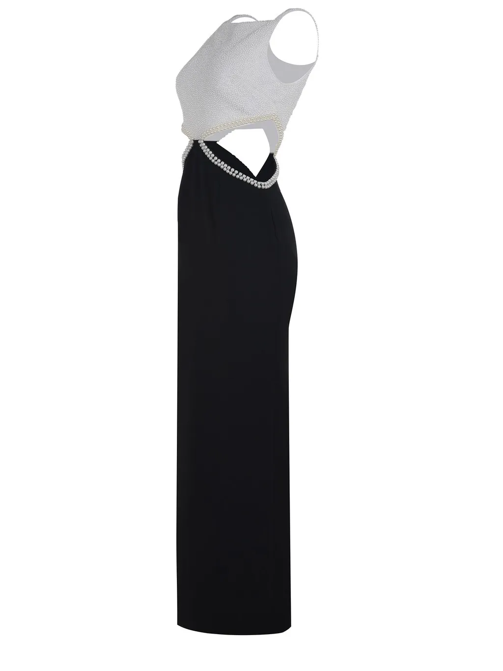 Self-Portrait Bow-Embellished Cut-Out Crepe Maxi Dress
