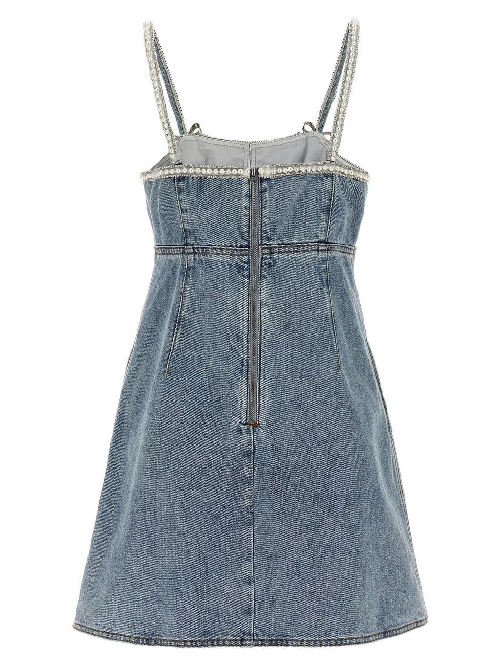 Self-Portrait Denim Embellished Mini Dress