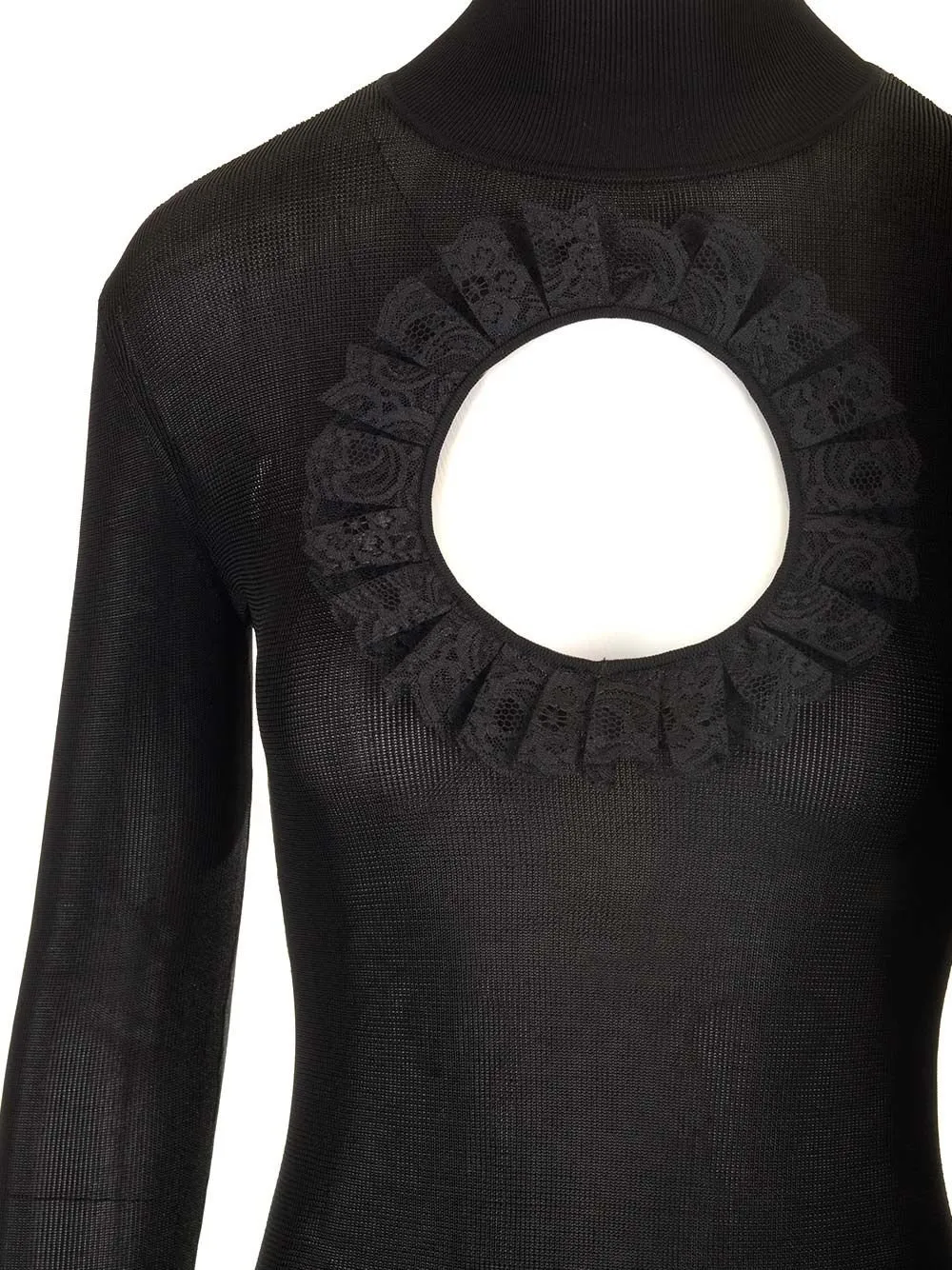 Self-Portrait Cut Out-Detailed Knitted Bodysuit