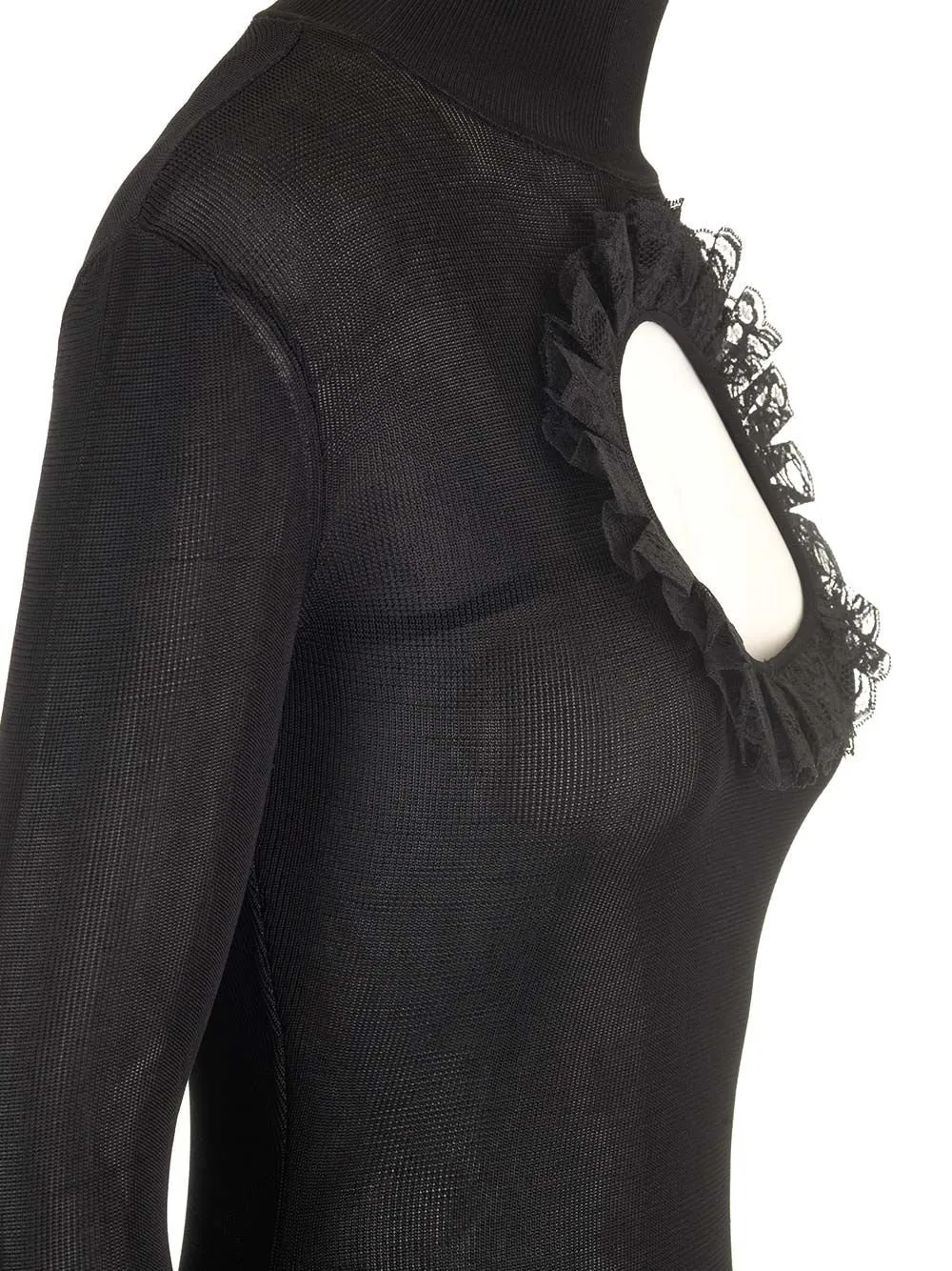 Self-Portrait Cut Out-Detailed Knitted Bodysuit