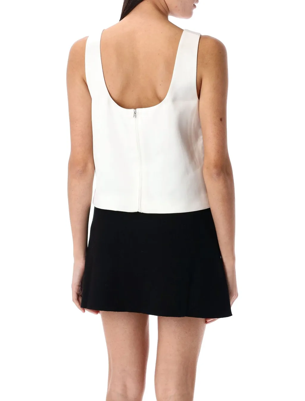 Self-Portrait Bonded Chain-Link Trim Satin Top