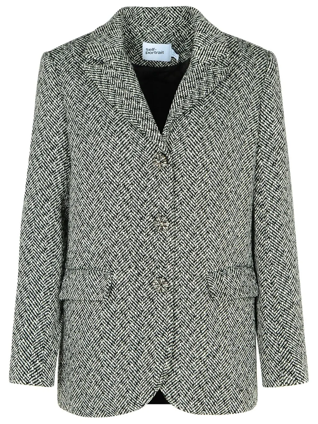 Self-Portrait Herringbone Single-Breasted Jacket