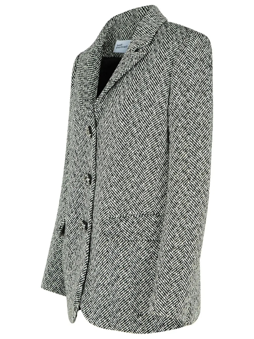 Self-Portrait Herringbone Single-Breasted Jacket
