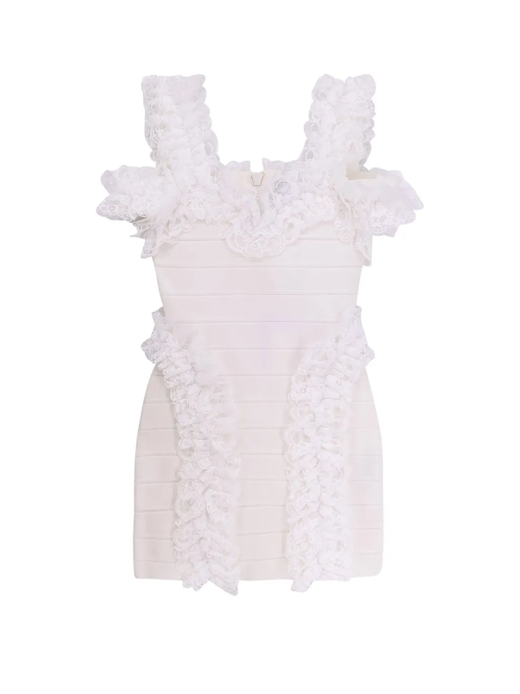 Self-Portrait Knit Ruffle Mini Dress
