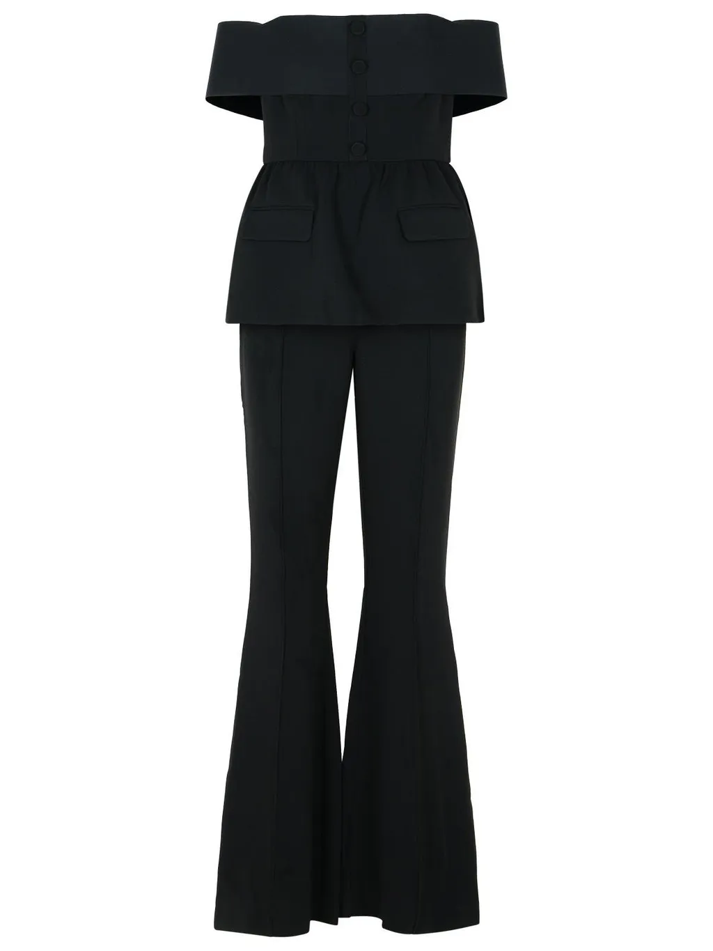 Self-Portrait Crepe Off Shoulder Jumpsuit