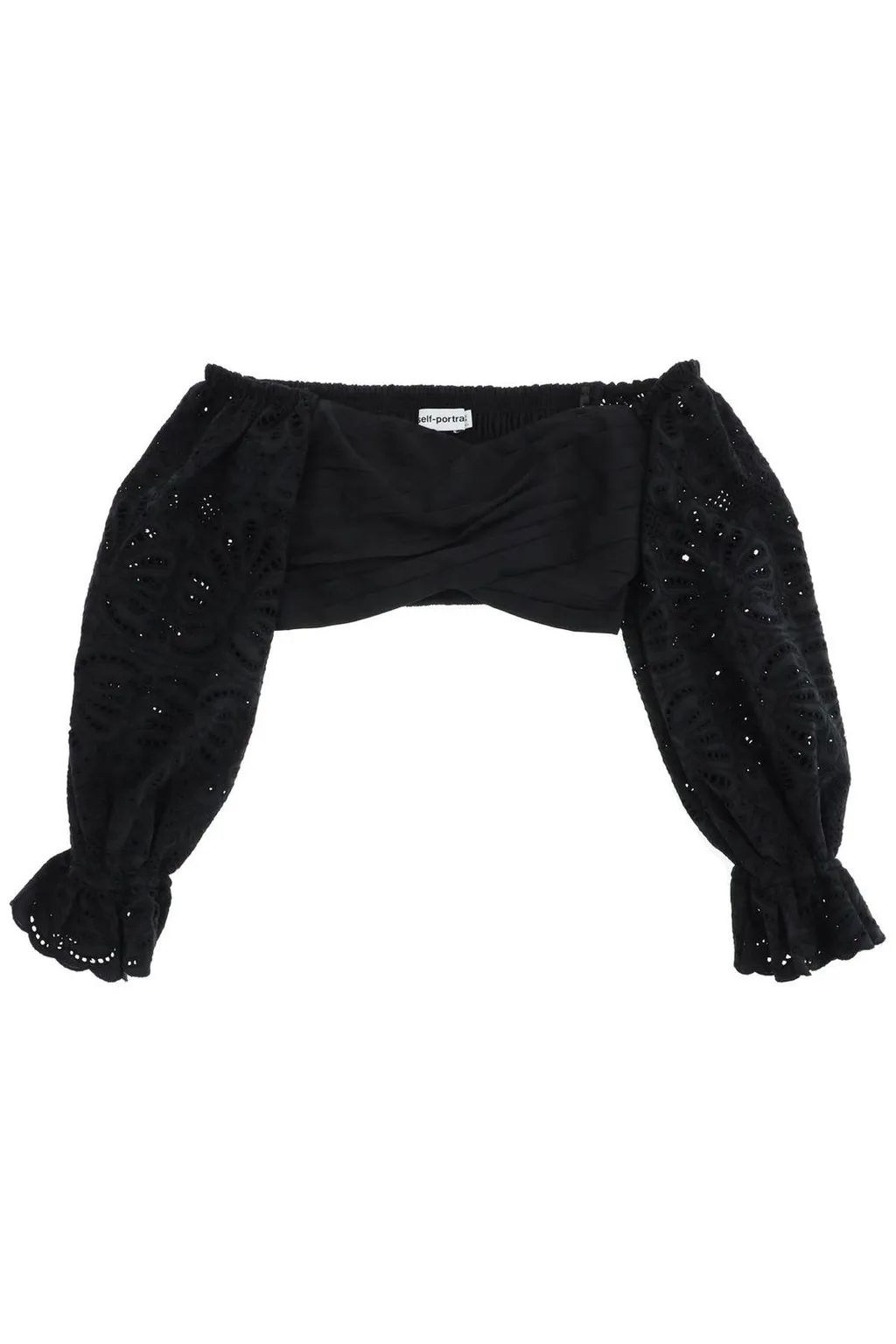 Self-Portrait Off-Shoulder Cropped Top